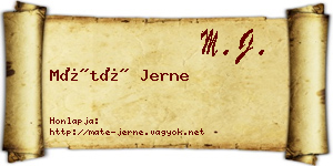 Máté Jerne névjegykártya